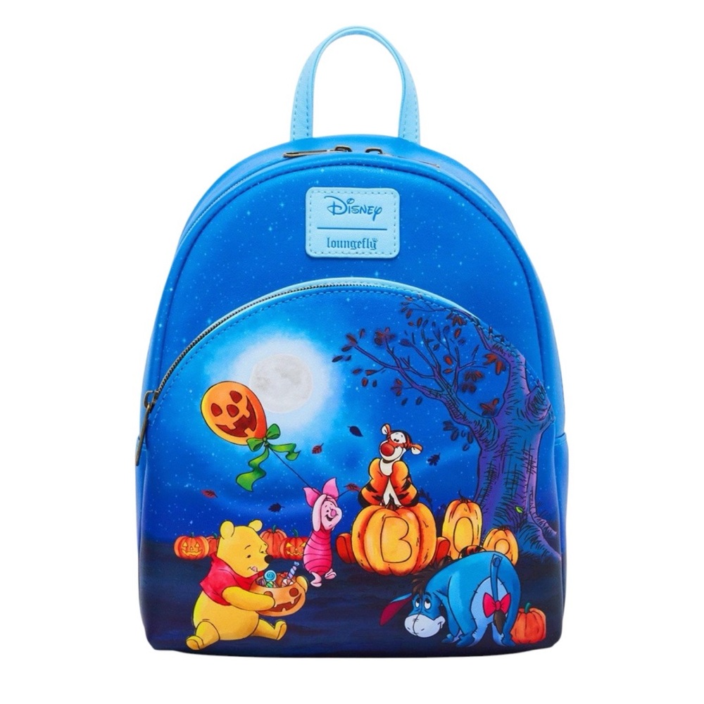 NEW Loungefly Disney Winnie The Pooh Pumpkin Patch Halloween Mini Backpack